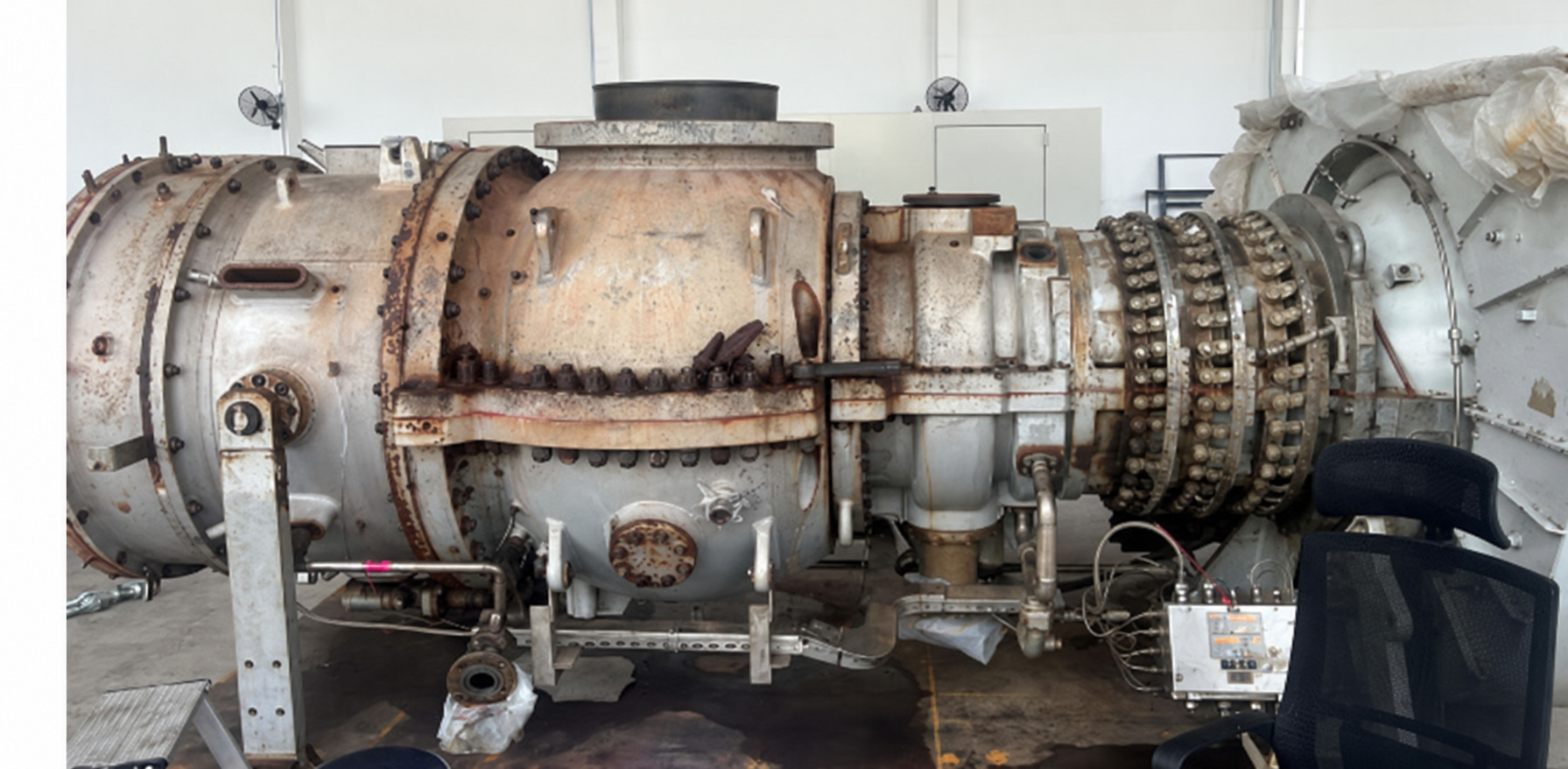 Industrial gas turbine prepared for major overhaul